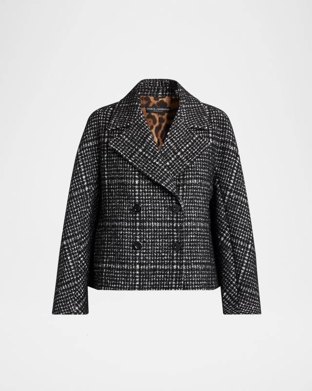 Check Pied Poule Double-Breasted Jacket